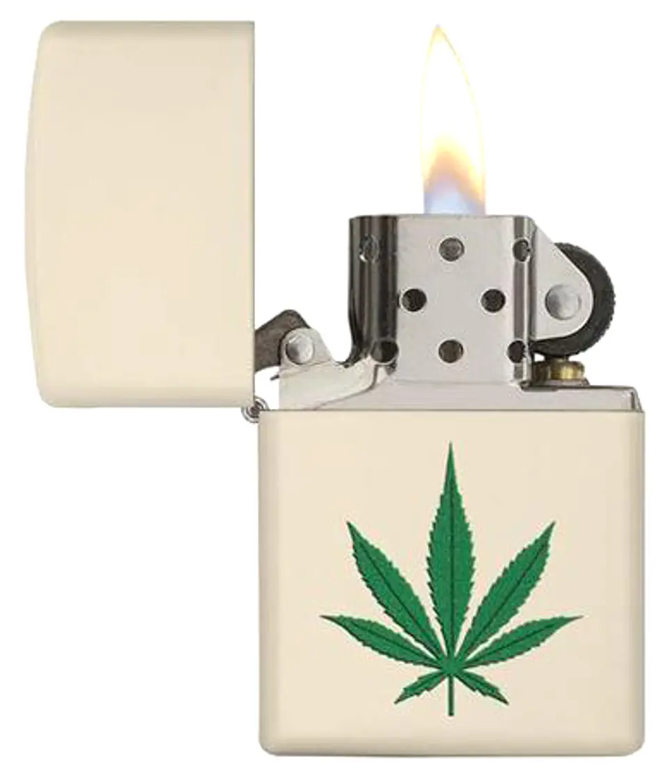 Encendedor Cream Matte Weed Zippo 3