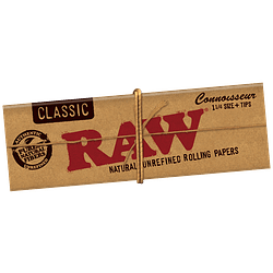 Papelillos Raw Connoisseur 1 1/4 + Tips