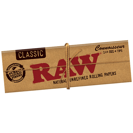 Papelillos Raw Connoisseur 1 1/4 + Tips