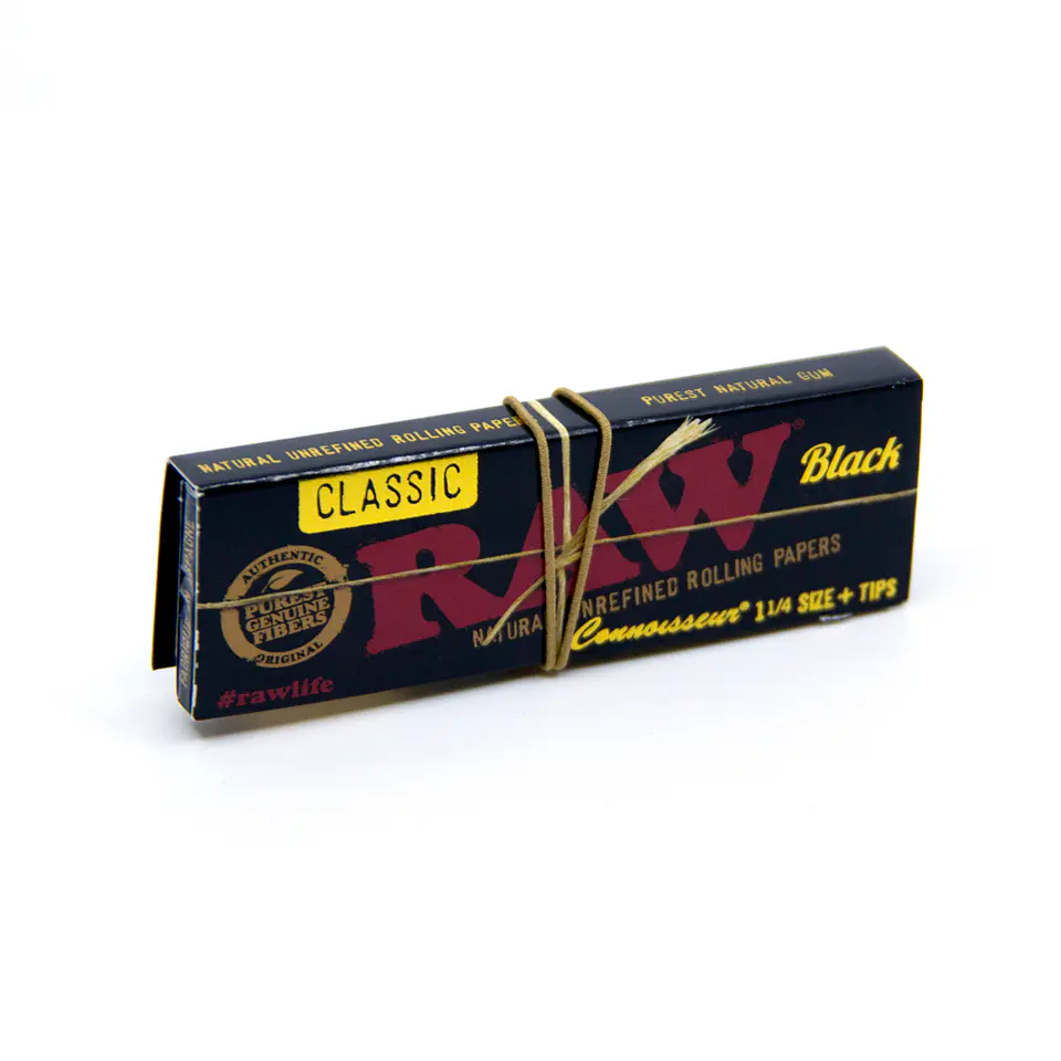 Papelillos Raw Black Connoisseur 1 1/4 + Tips 1