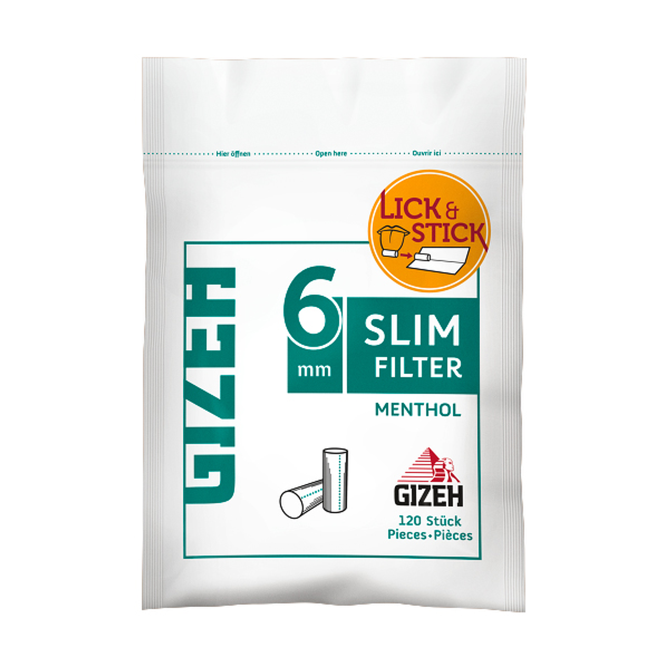 Filtros Gizeh Menthol Slim con Pegamento 6mm 1