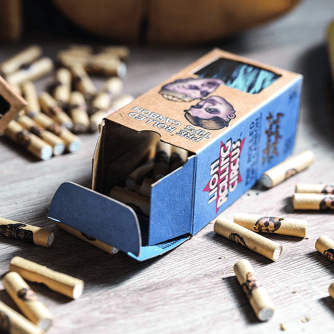 Boquillas LRC Pre Enroladas Unbleached Carbón Activo 7