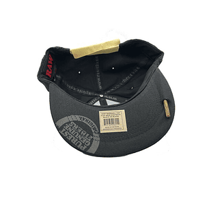 Raw Baseball Cap Flat Brim Snapback Black 