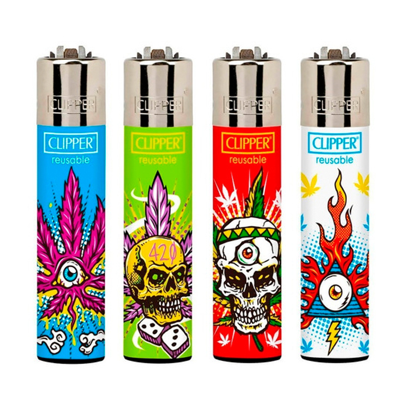 Encendedor Clipper Hojas y Calaveras  1