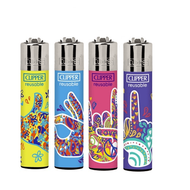 Encendedor Clipper HIppie Hands 2 1