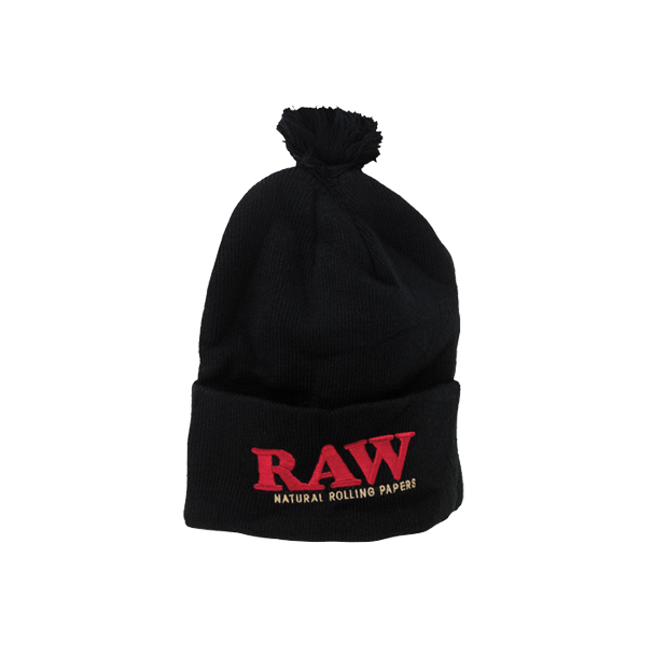 Raw Pompom Hat Black 1