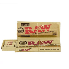  Papelillos Raw Connoisseur 1 1/4 +  Pre Rolled Tips 