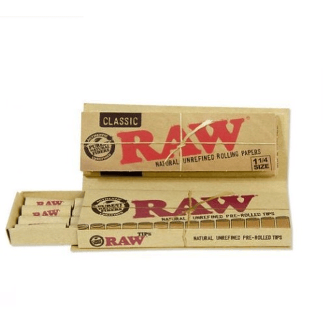  Papelillos Raw Connoisseur 1 1/4 +  Pre Rolled Tips  1