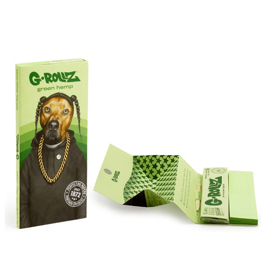 G-Rollz Bio Organic Green Hemp Papelillos King Size+ Tips   1