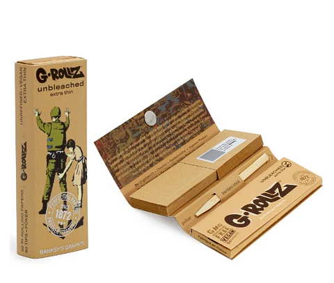 G-Rollz Papelillos Unbleached Extra Thin 1 1/4 + Tips 