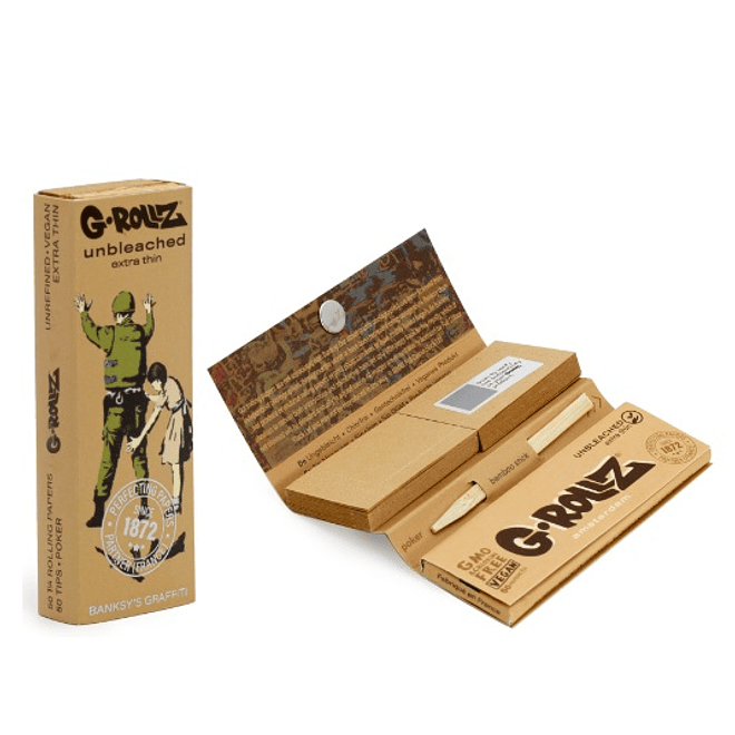 G-Rollz Papelillos Unbleached Extra Thin 1 1/4 + Tips  2