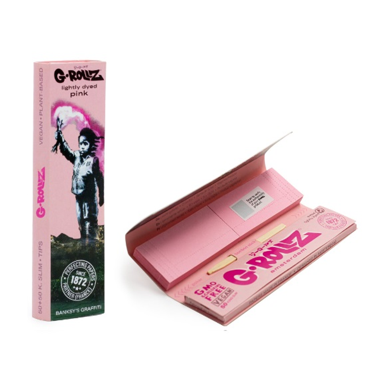 G-Rollz Papelillos King Size Lightly Dyed Pink + Tips  4