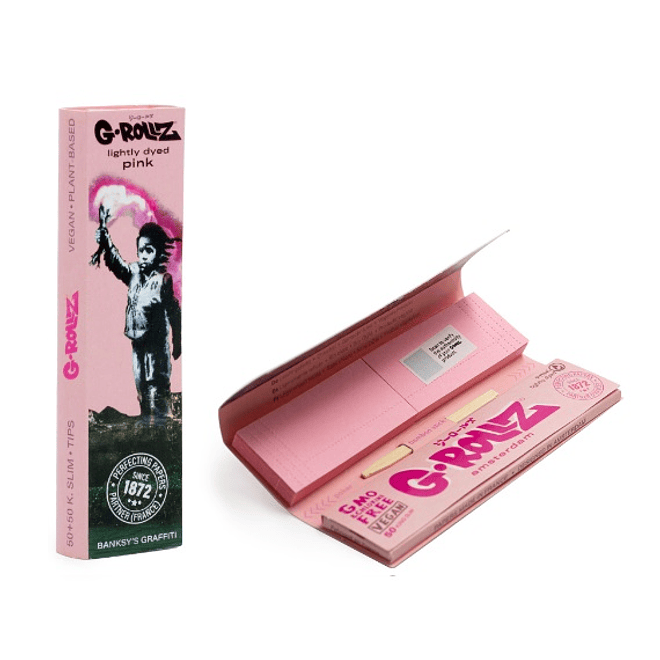 G-Rollz Papelillos King Size Lightly Dyed Pink + Tips  4