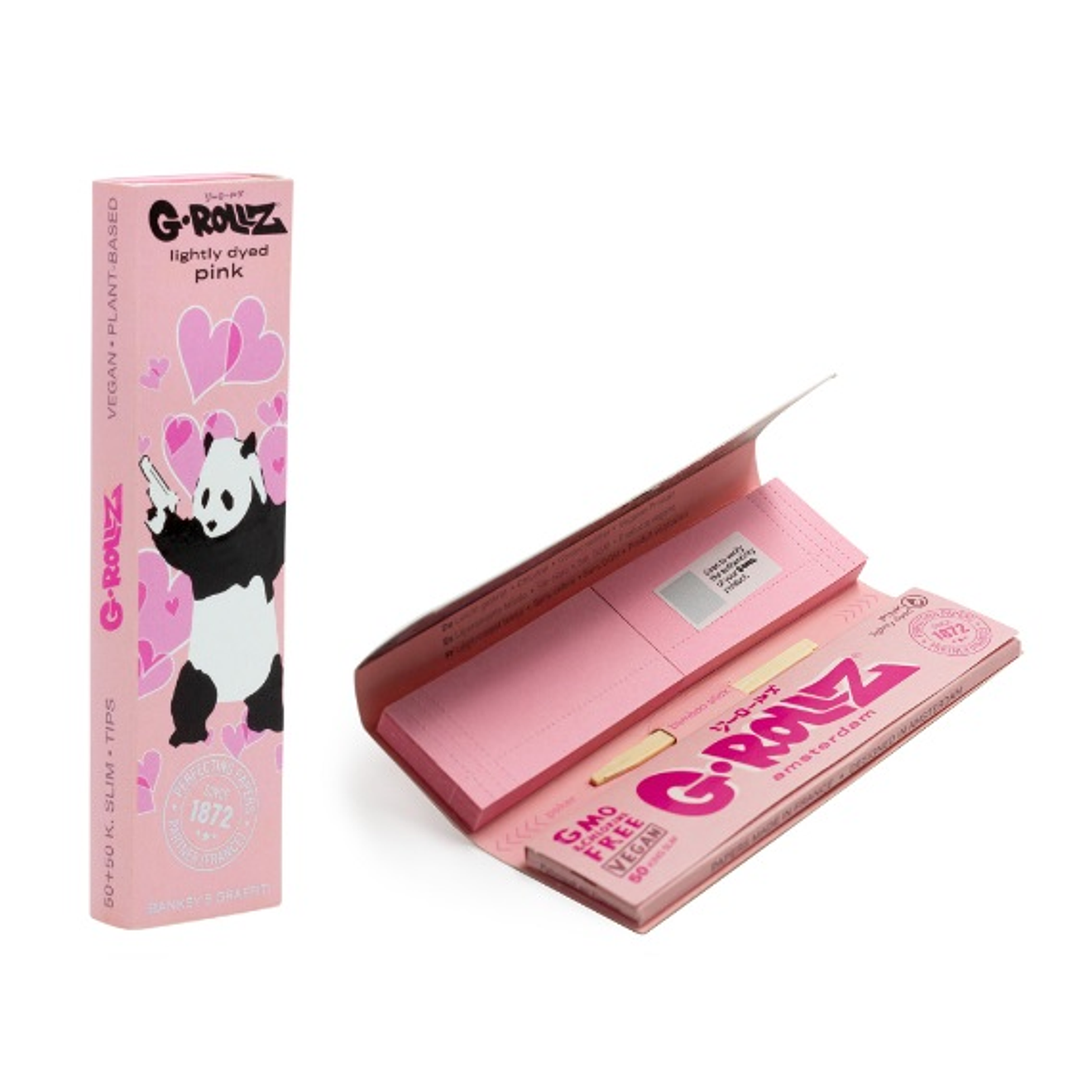 G-Rollz Papelillos King Size Lightly Dyed Pink + Tips  2