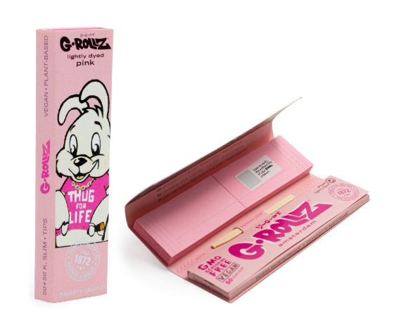 G-Rollz Papelillos King Size Lightly Dyed Pink + Tips  5