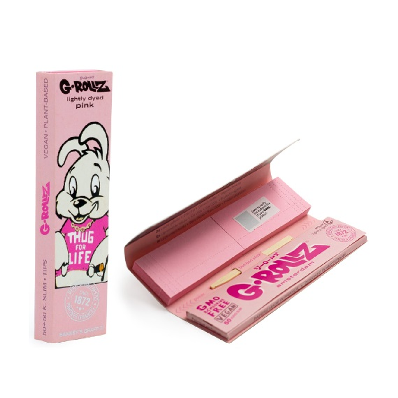 G-Rollz Papelillos King Size Lightly Dyed Pink + Tips  5