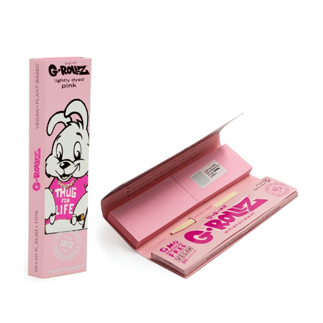 G-Rollz Papelillos King Size Lightly Dyed Pink + Tips  5