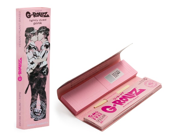 G-Rollz Papelillos King Size Lightly Dyed Pink + Tips  3