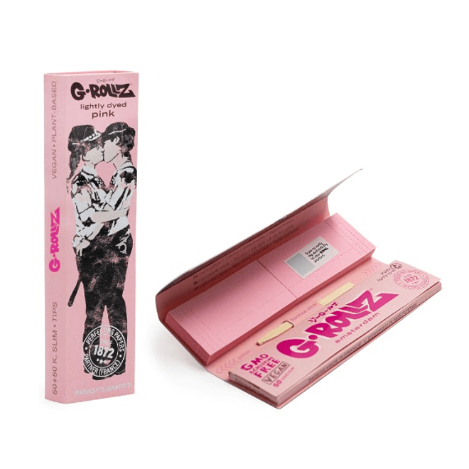 G-Rollz Papelillos King Size Lightly Dyed Pink + Tips  3