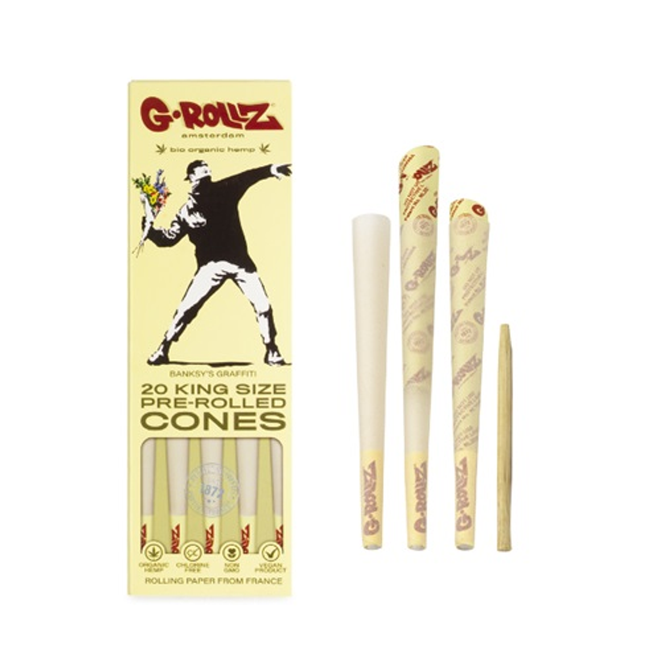 G-Rollz 20 Conos Pre Enrolados Bio Organic Hemp King Size 4