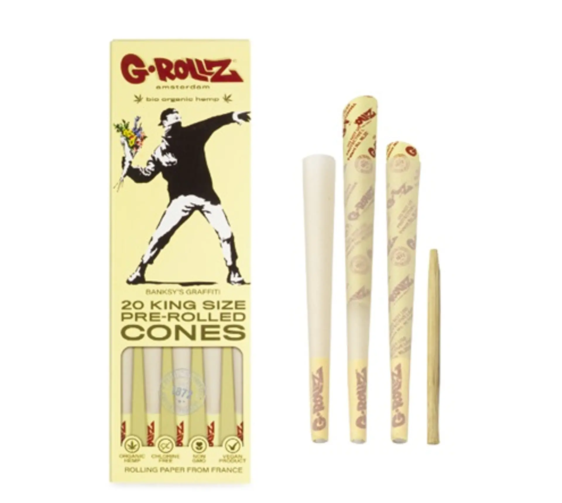 G-Rollz 20 Conos Pre Enrolados Bio Organic Hemp King Size 4