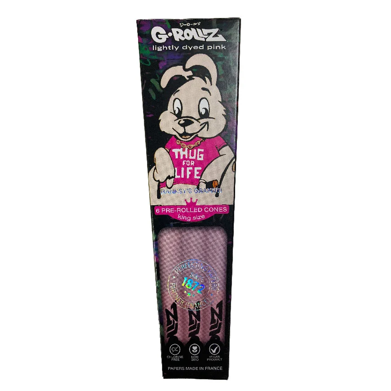 G-Rollz 6 Conos Pre Enrolados Lightly Dyed Pink King Size 2