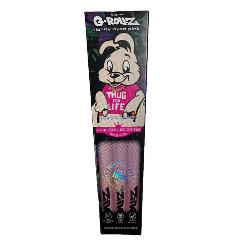 G-Rollz 6 Conos Pre Enrolados Lightly Dyed Pink King Size
