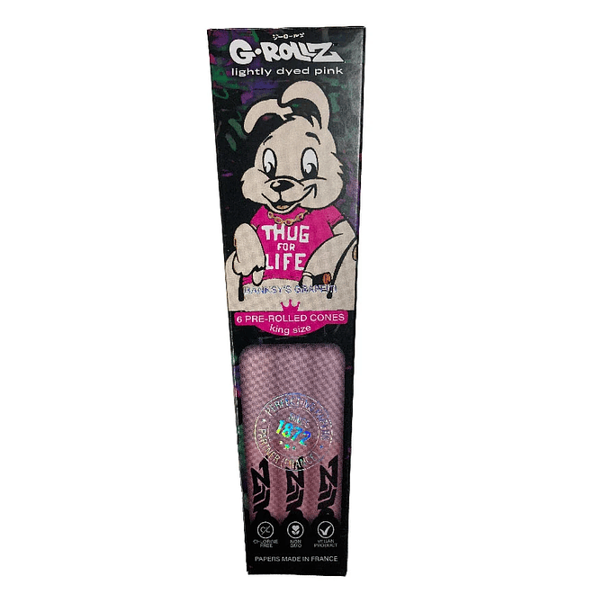 G-Rollz 6 Conos Pre Enrolados Lightly Dyed Pink King Size 2