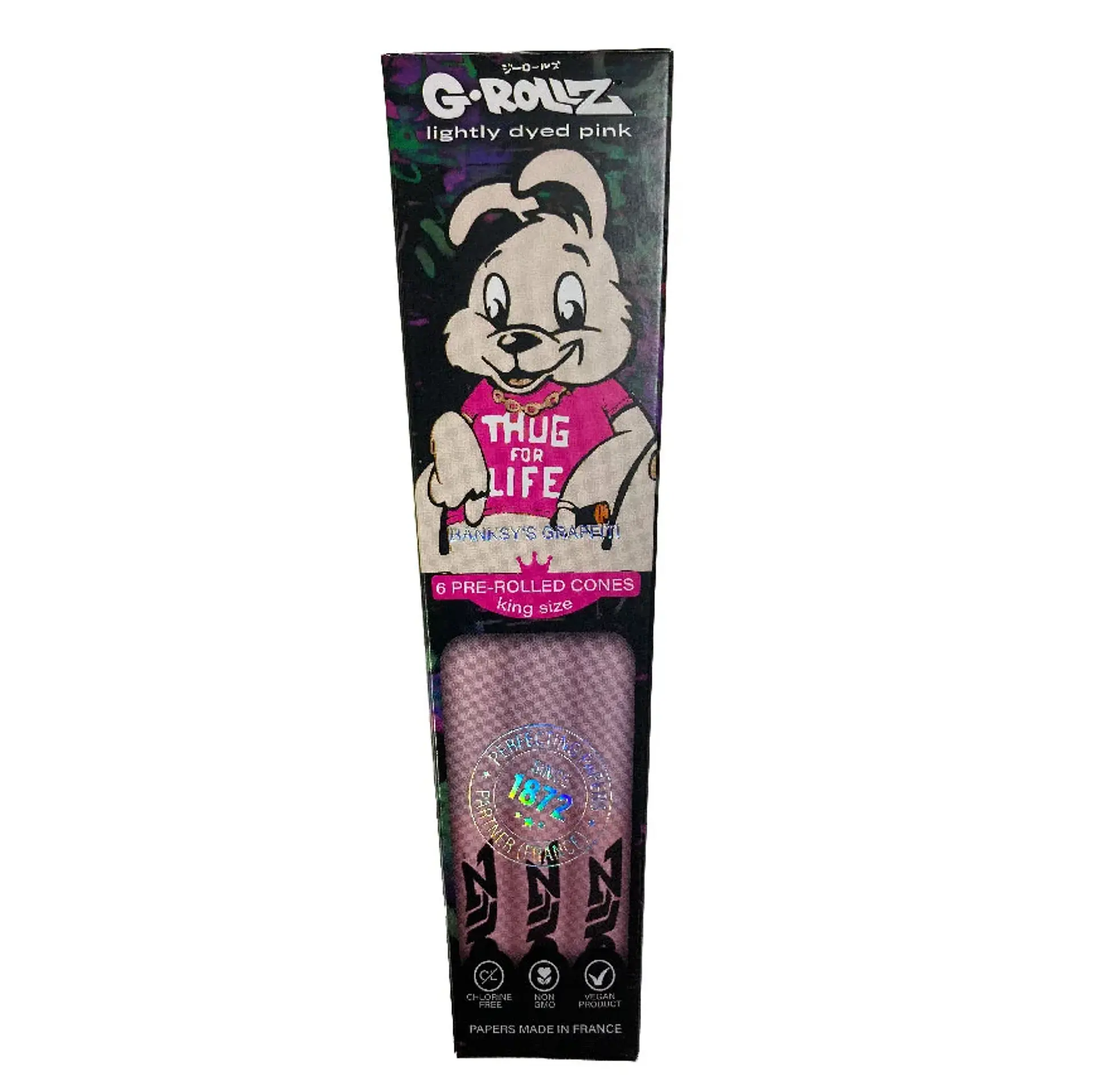 G-Rollz 6 Conos Pre Enrolados Lightly Dyed Pink King Size 2