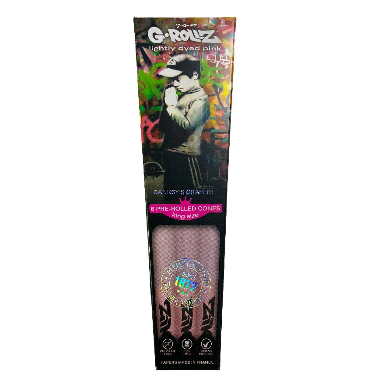 G-Rollz 6 Conos Pre Enrolados Lightly Dyed Pink King Size 3