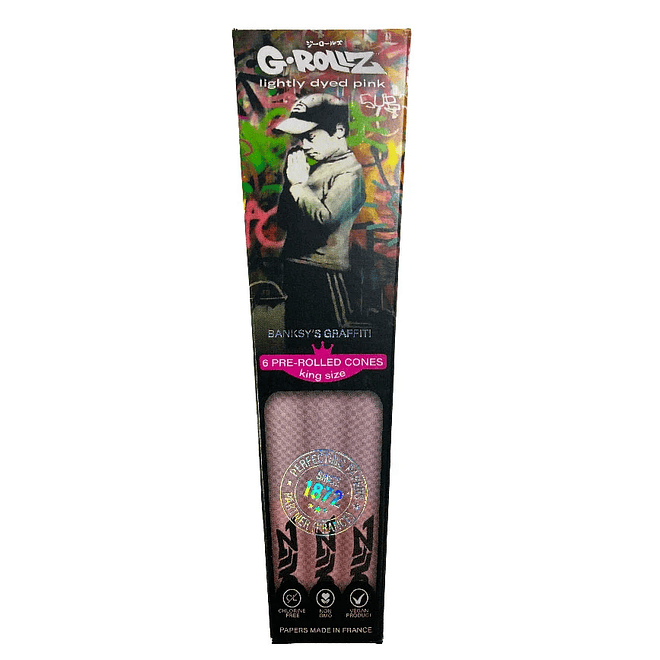 G-Rollz 6 Conos Pre Enrolados Lightly Dyed Pink King Size 3