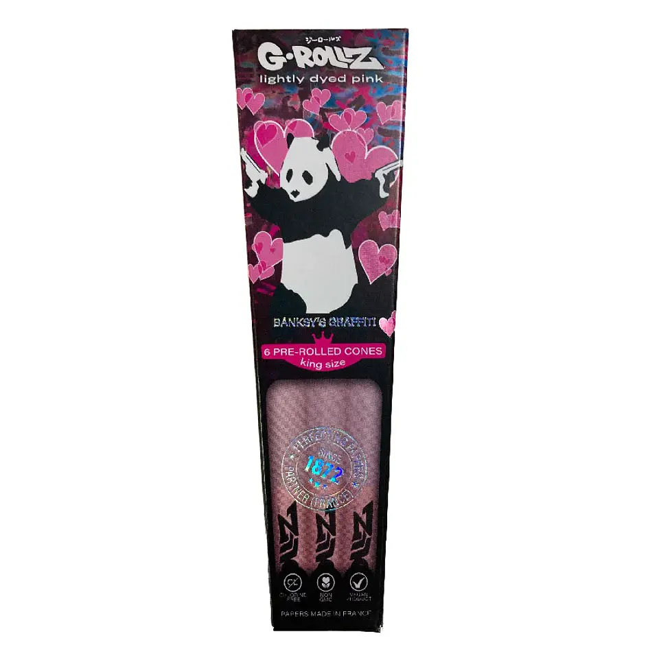 G-Rollz 6 Conos Pre Enrolados Lightly Dyed Pink King Size 4