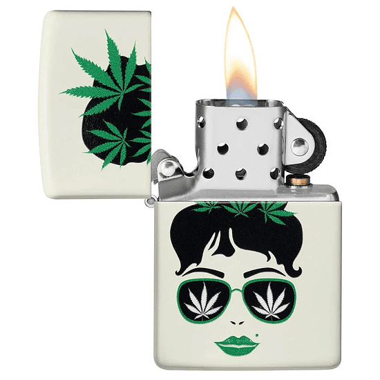 Encendedor Zippo Girl Cannabis Design 3