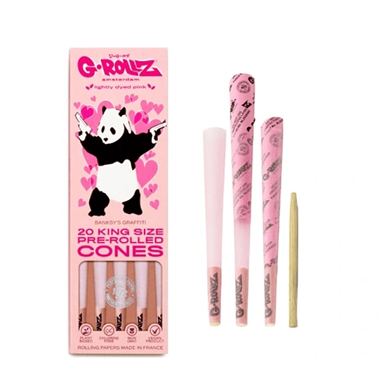 G-Rollz 20 Conos Pre Enrolados Lightly Dyed Pink King Size 3