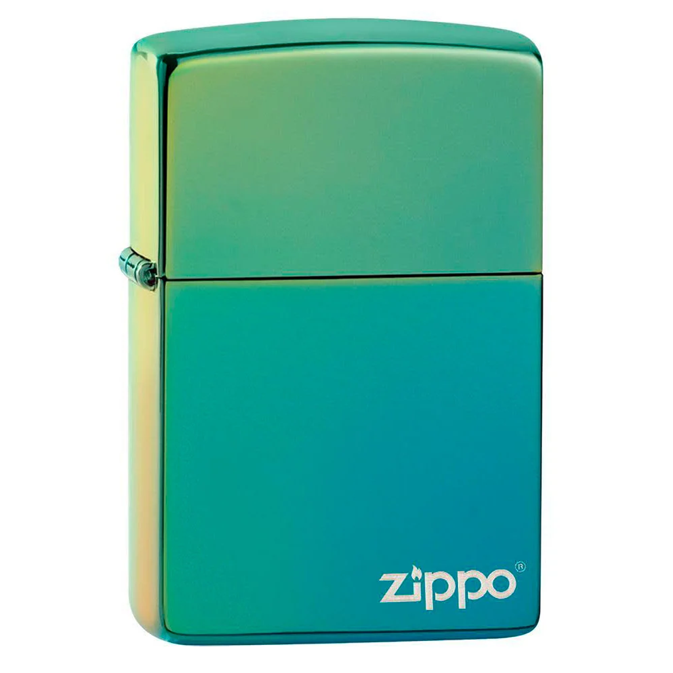 Encendedor Zippo High Polish Teal Logo 1