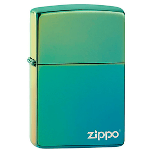 Encendedor Zippo High Polish Teal Logo