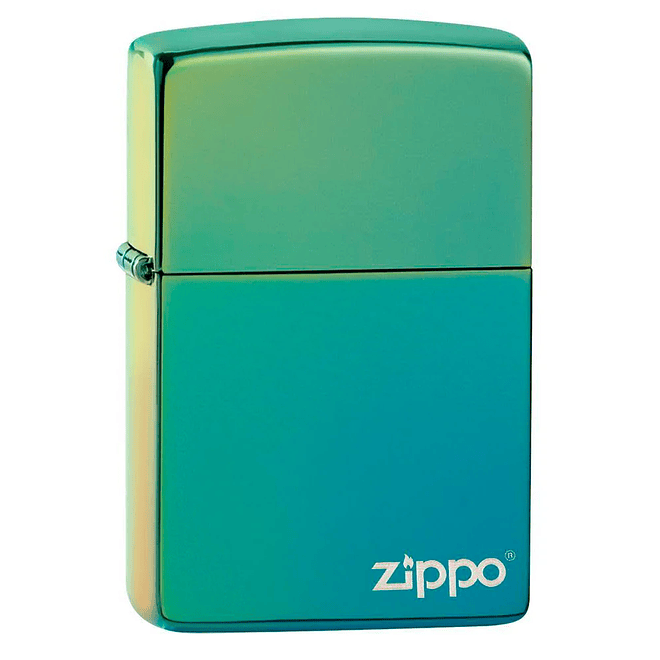 Encendedor Zippo High Polish Teal Logo 1