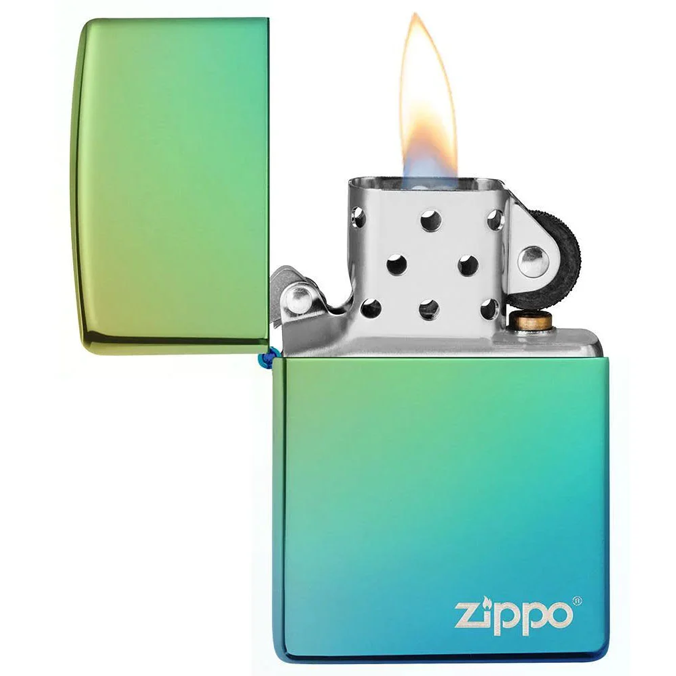 Encendedor Zippo High Polish Teal Logo 2