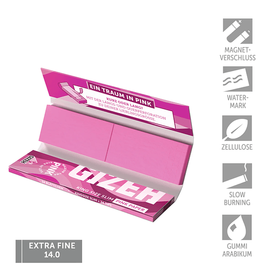 Gizeh Papelillos King Size Pink + Tips 2
