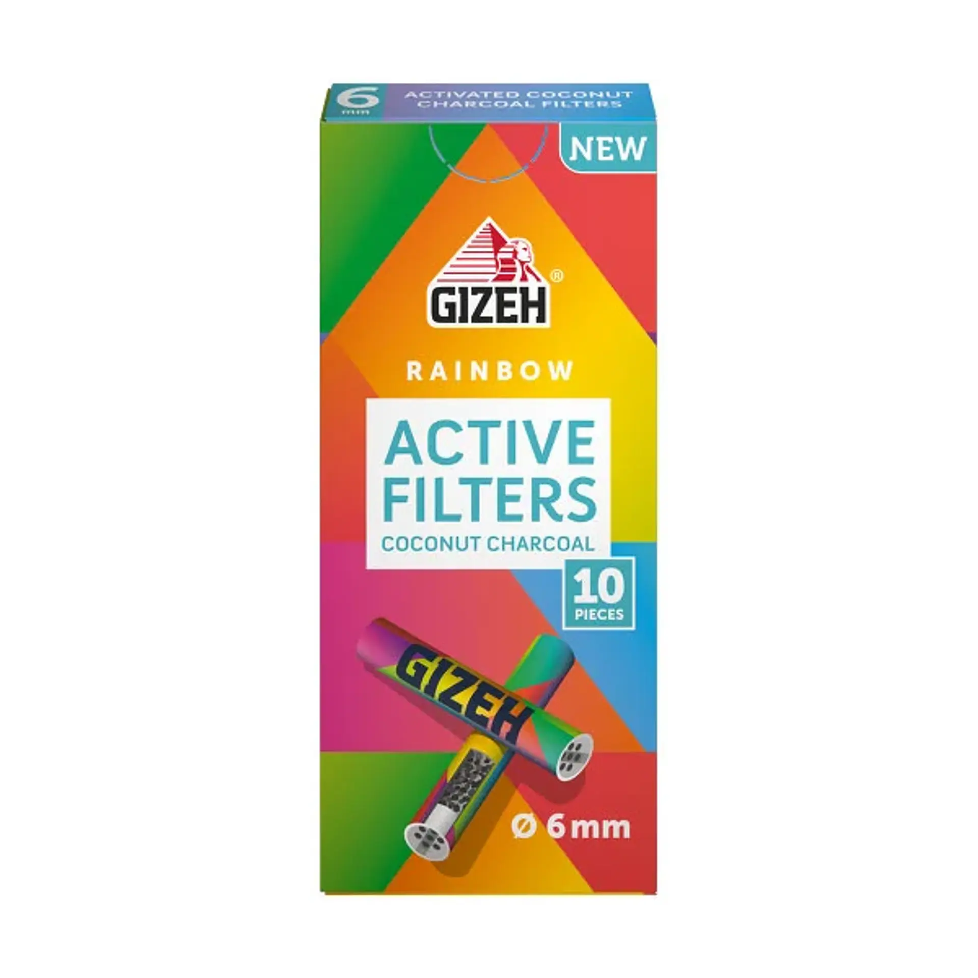 Boquillas Gizeh Carbón Activo Rainbow 6mm 10 uds 1