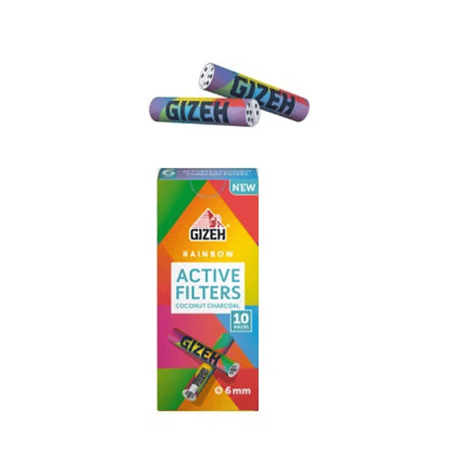 Boquillas Gizeh Carbón Activo Rainbow 6mm 10 uds 2