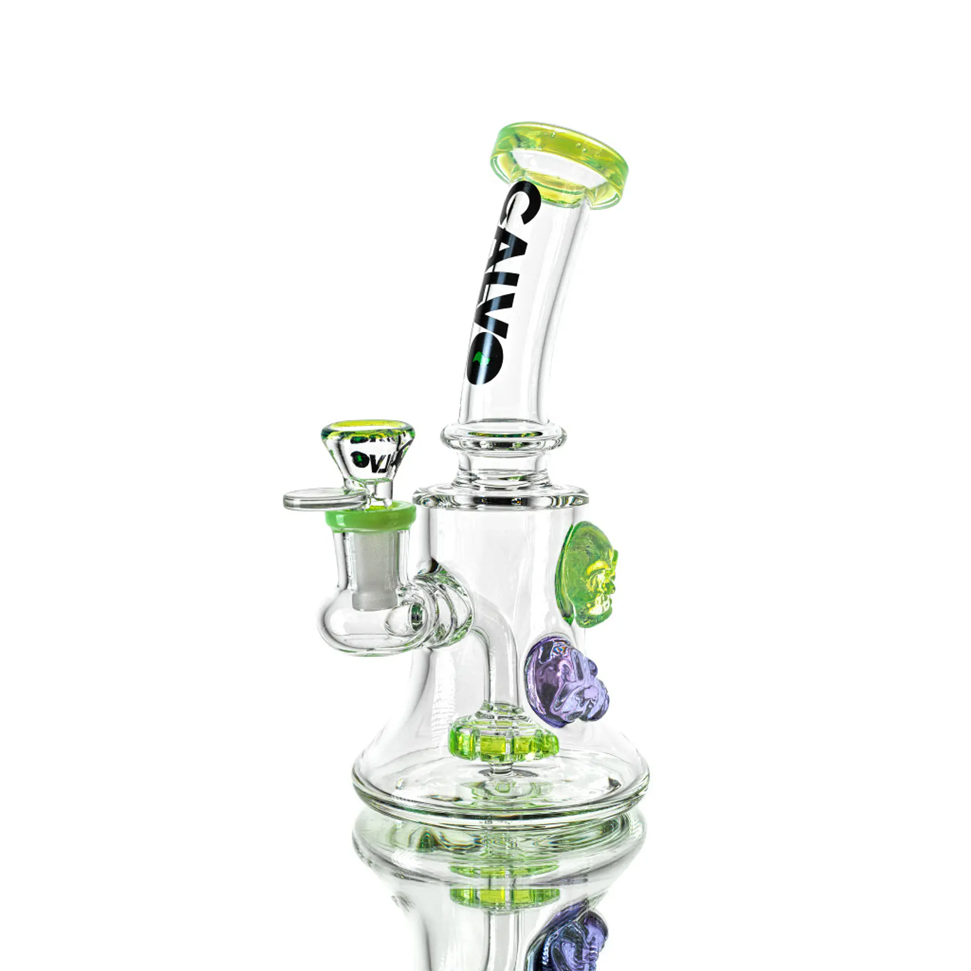 Calvo Glass Bong Compact Skull Rig 19cm 7