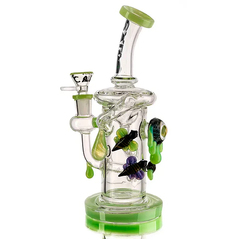 Calvo Glass Bong Recycler Bee Rig 24cm