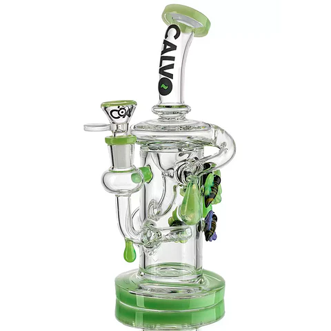 Calvo Glass Bong Recycler Bee Rig 24cm