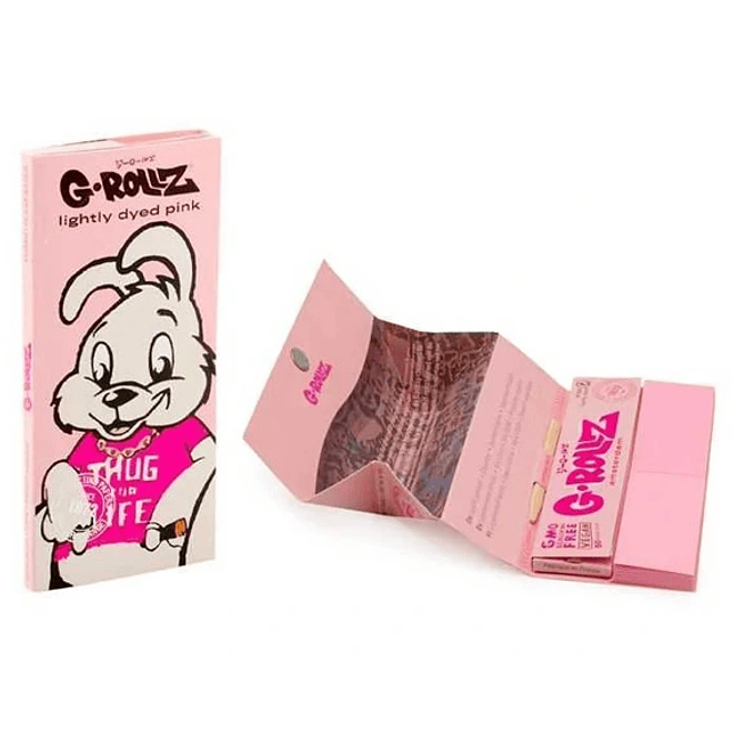 G-Rollz Lightly Dyed Pink Papelillos 1 1/4 + Boquillas + Bandeja 1