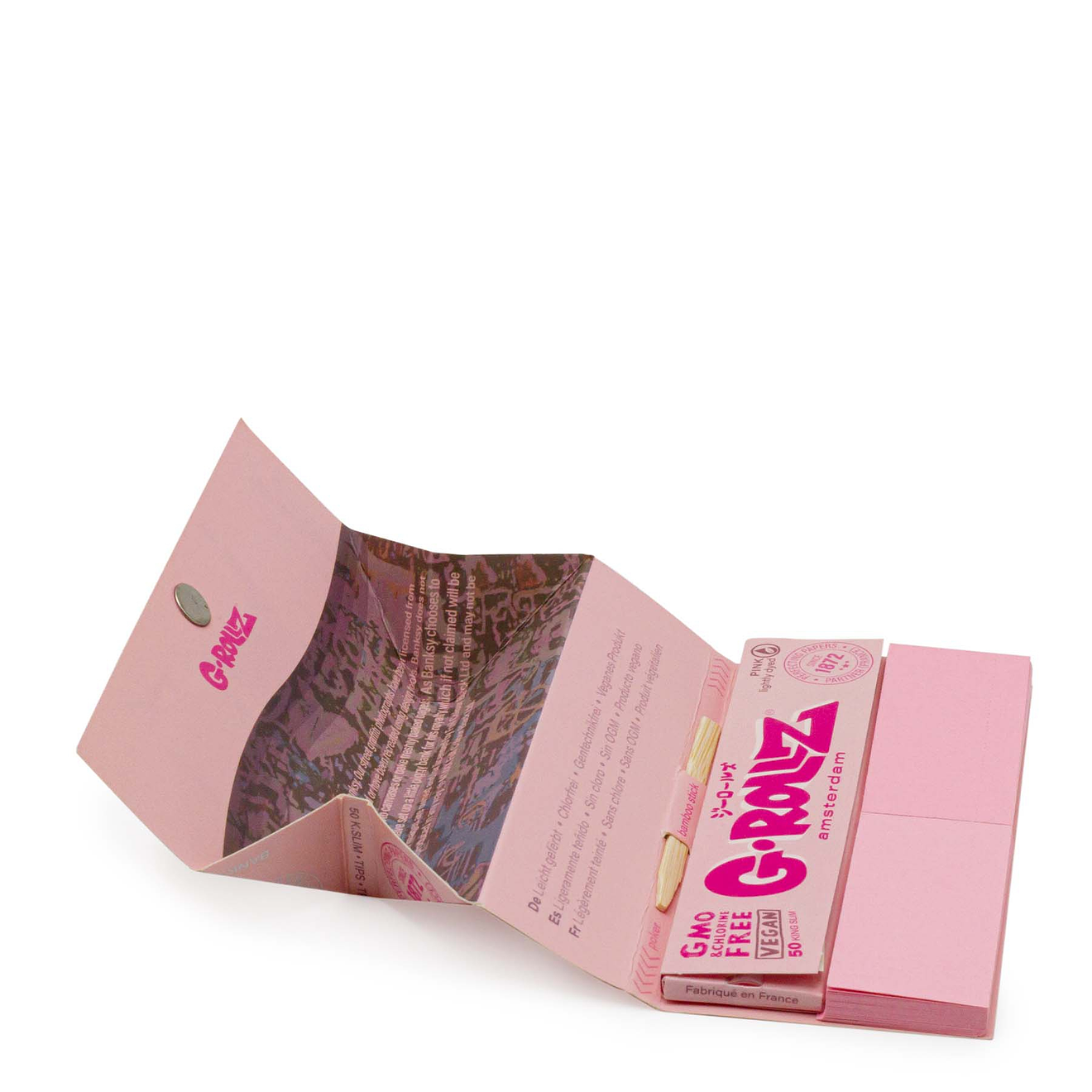 G-Rollz Lightly Dyed Pink Papelillos King Size + Boquillas + Bandeja 2