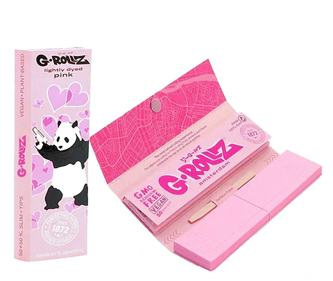 G-Rollz Papelillos Lightly Dyed Pink 1 1/4 + Tips 
