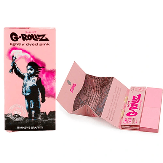 G-Rollz Lightly Dyed Pink Papelillos King Size + Boquillas + Bandeja 3