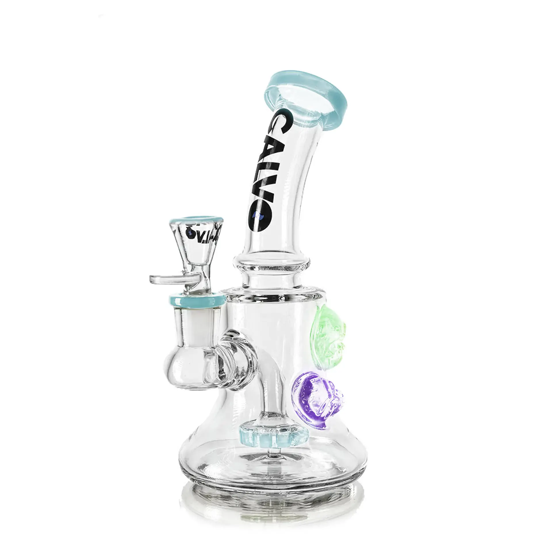 Calvo Glass Bong Compact Skull Rig 19cm 9