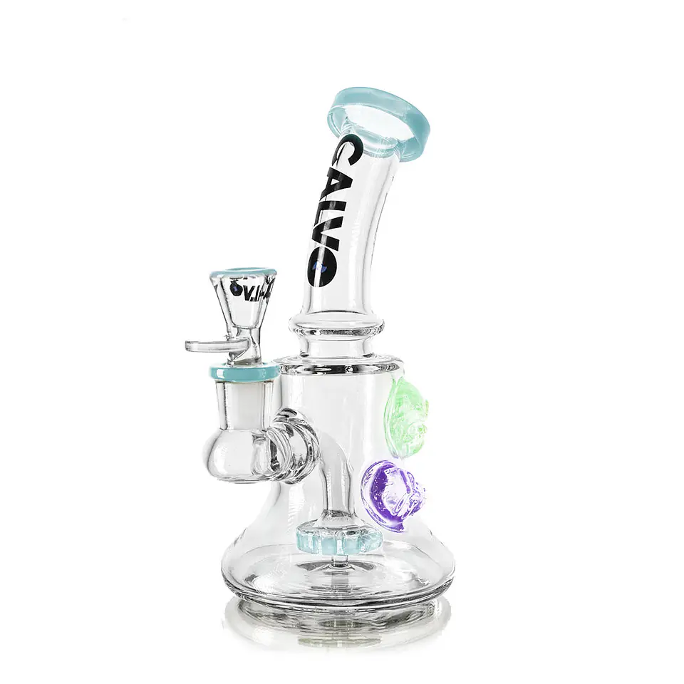 Calvo Glass Bong Compact Skull Rig 19cm 9